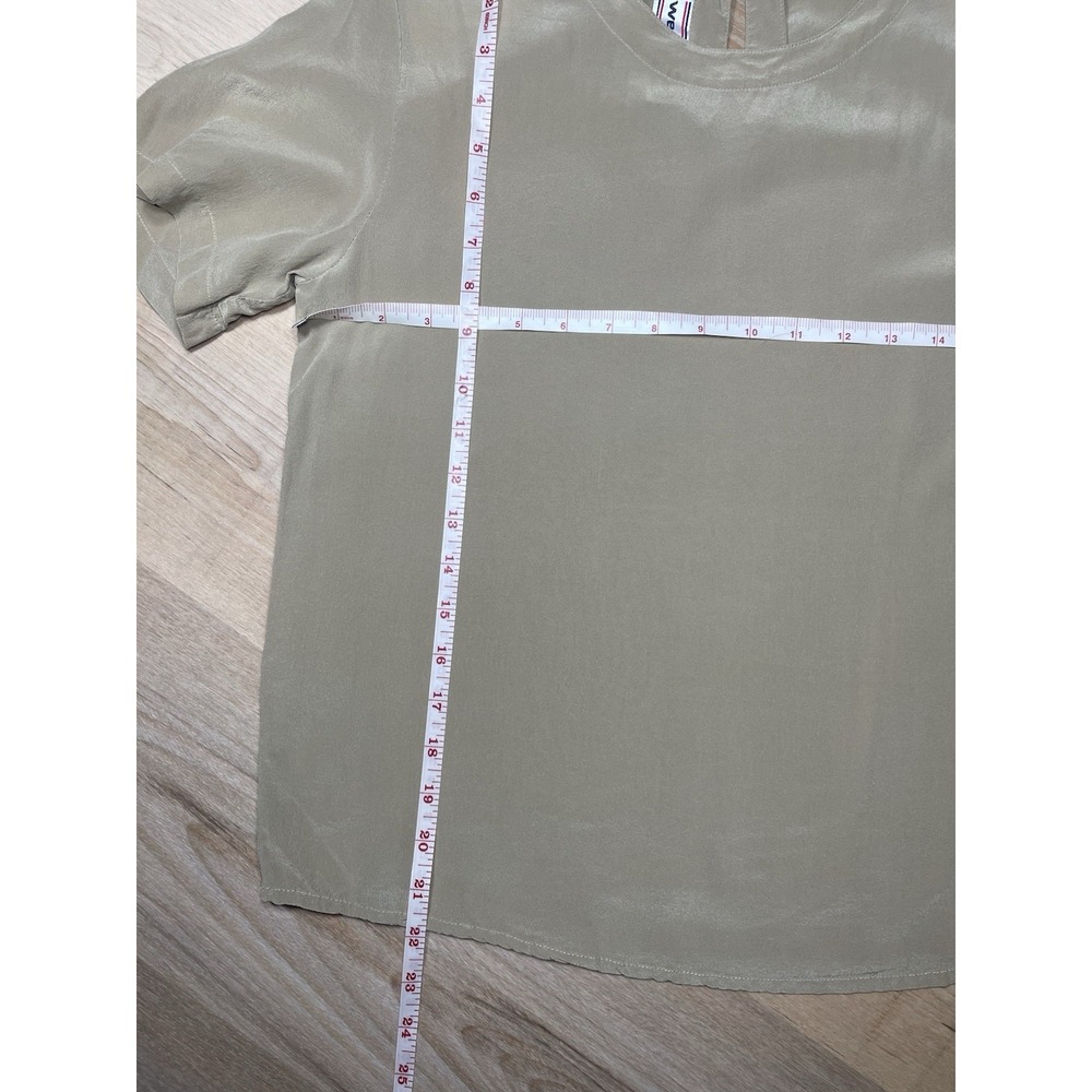 Westbound Silk Blouse Womens S Nude Tan Short Sleeve Lightweight Top - Picture 6 of 7